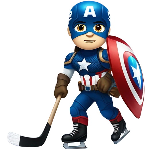 Captain America playing hockey  emoji