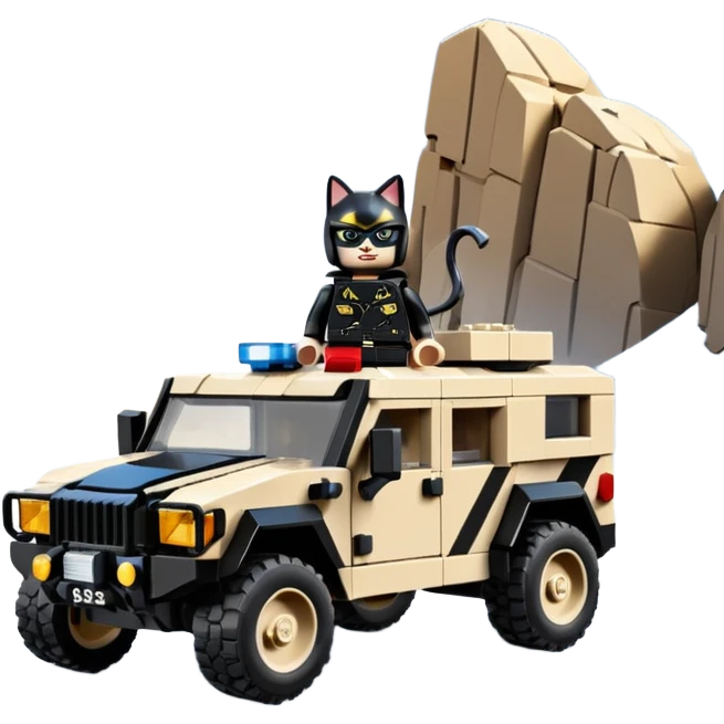 Lego Cat woman Stealthy camouflage desert Rock climbing Snow planet dark scary sporty police off road interceptor humvee camper  emoji