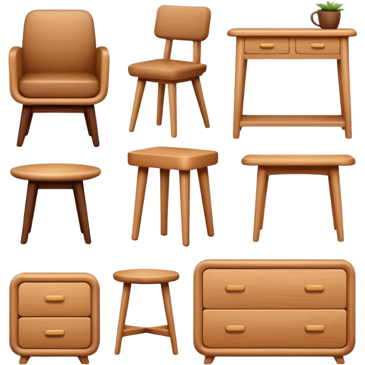 set of furniture emoji