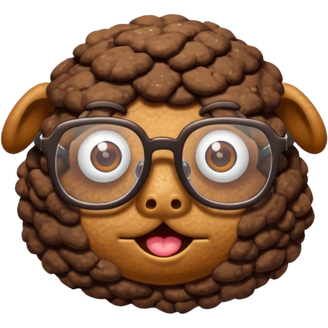 Poo with glasses emoji