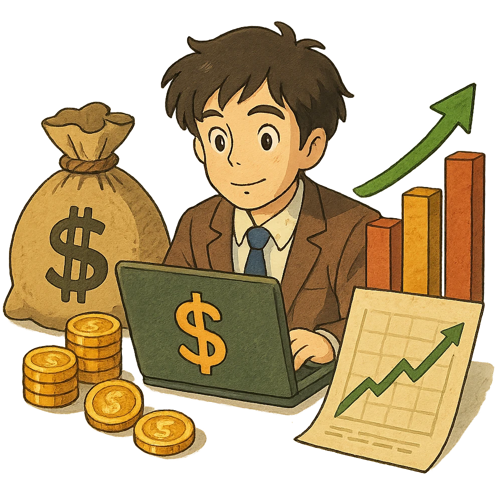 ghibli style finance concept emoji