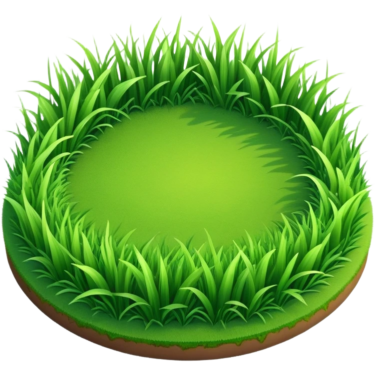 generate realistic isometric circle grass in 3d style emoji