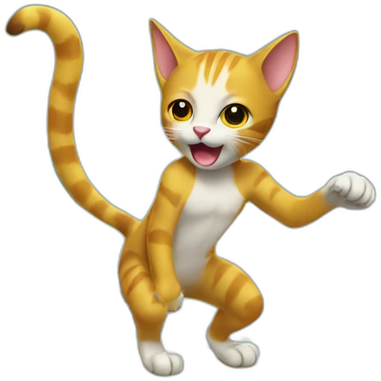 cat surfing with a banana emoji