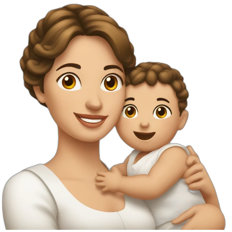 Femme espagnole et son bébé emoji