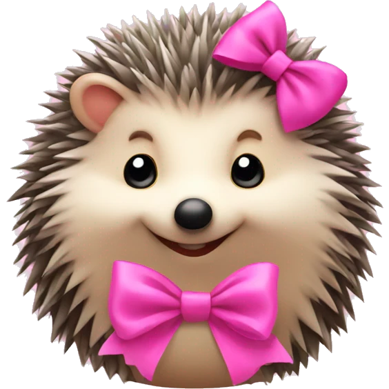 hedgehog with a pink bow emoji