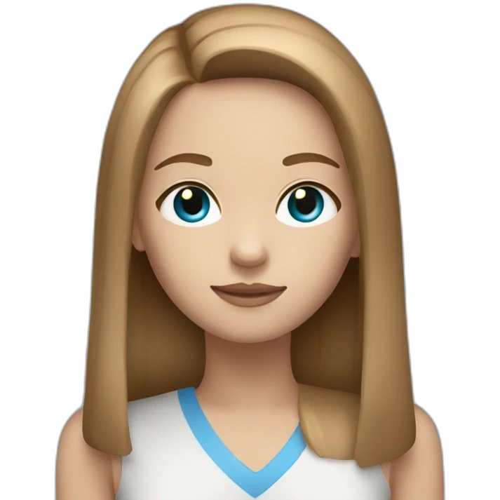 girl with straight light brown hair and blue eyes  emoji