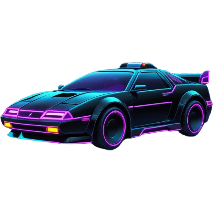 Dark night cyberpunk car  emoji