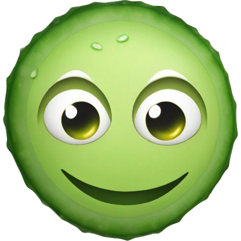 Smiley with cucumber on eyes  emoji