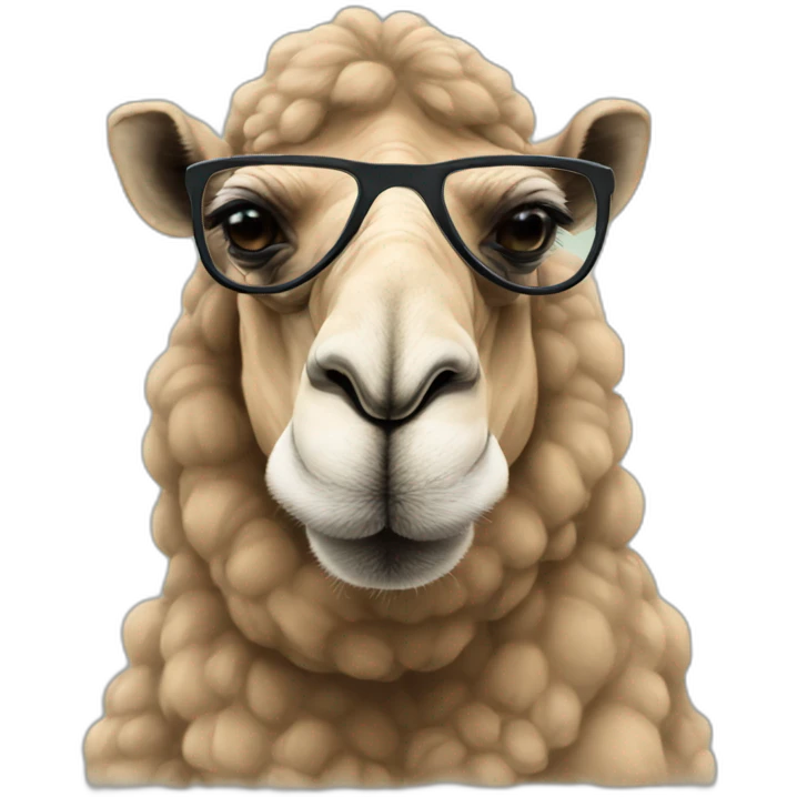 Anthro camel with glasses emoji