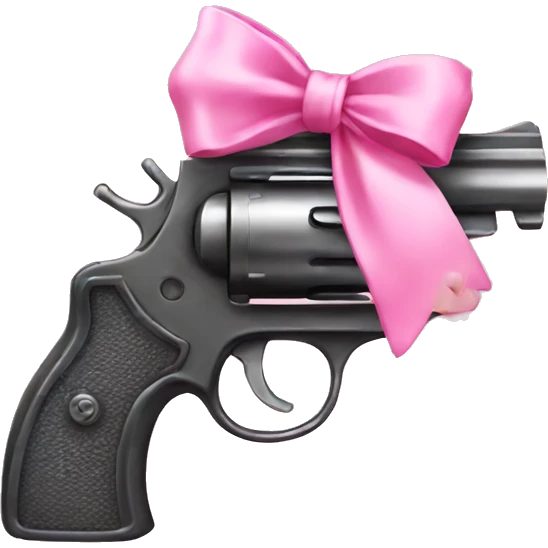 pink pistol with  pink bow emoji
