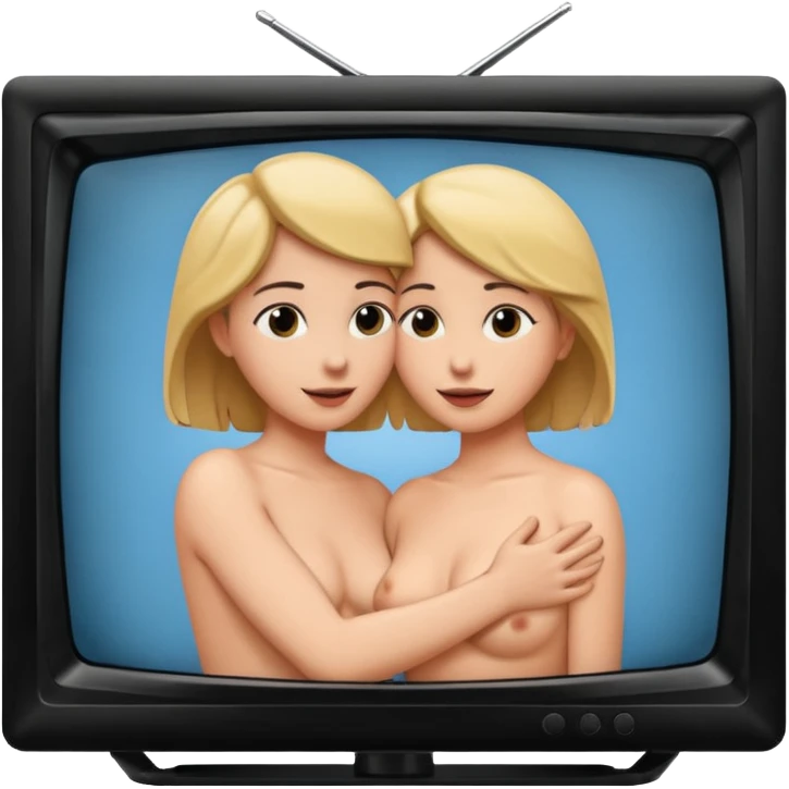 sex scene playing on a tv emoji