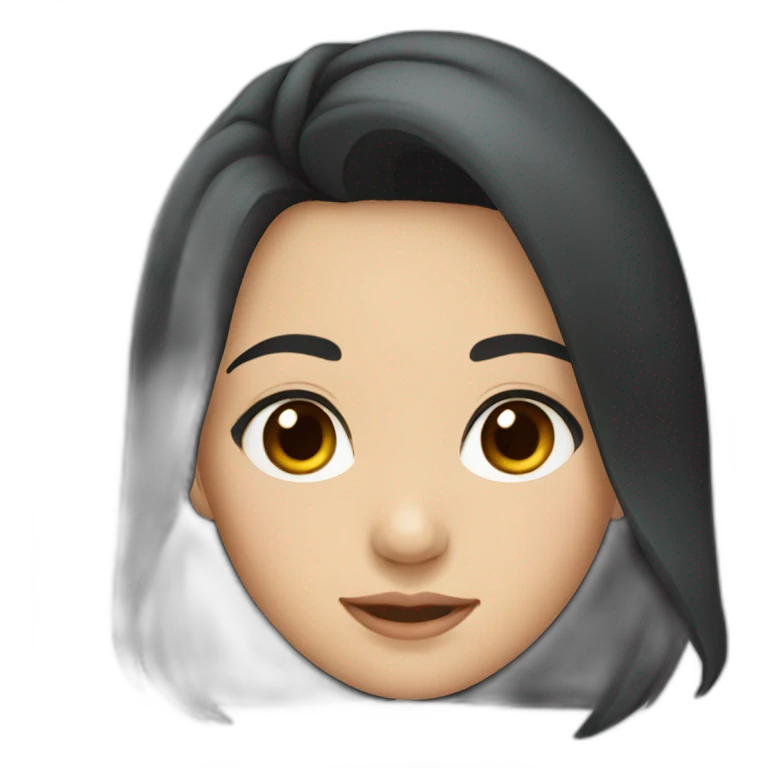 kazakh girl with black hair and brown eyes emoji