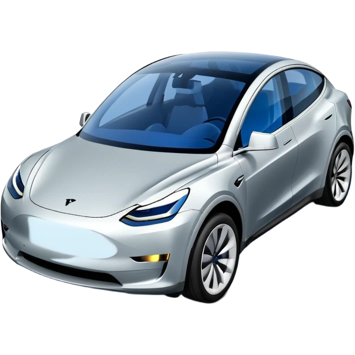 A Tesla Model Y parallel parking with a blue trajectory showing the planned path emoji