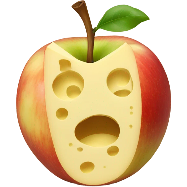 Apple made of cheese emoji
