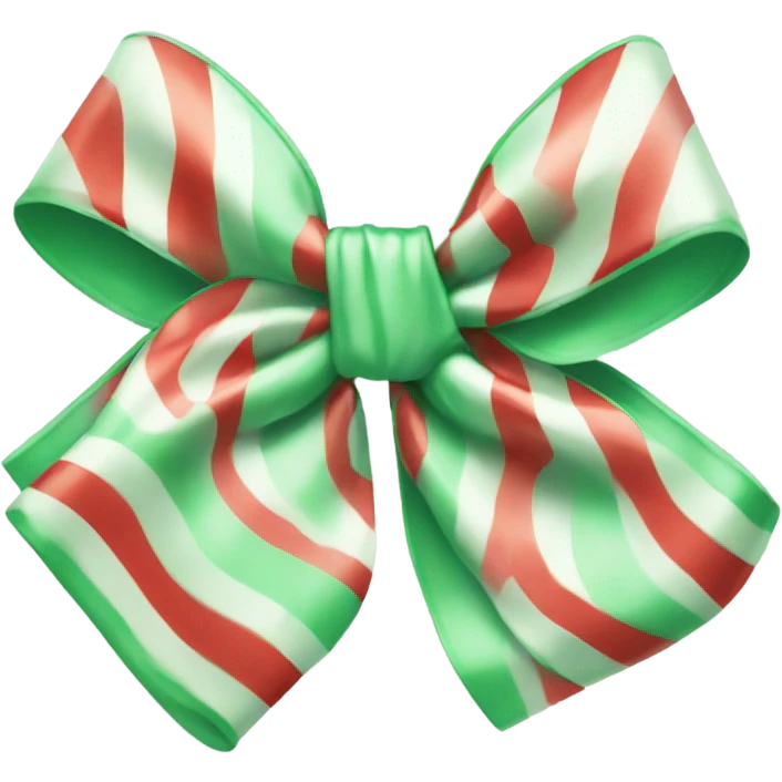 Peppermint colored bow emoji