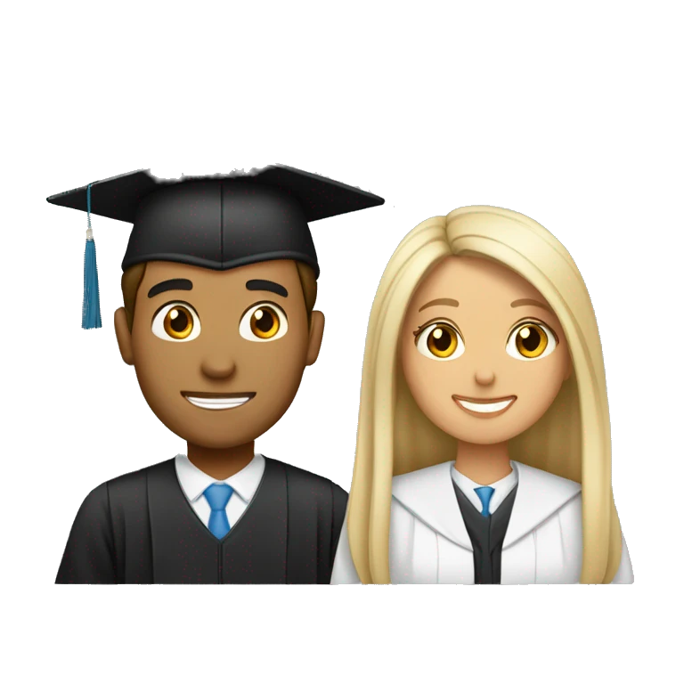 Mujer y hombre graduados emoji