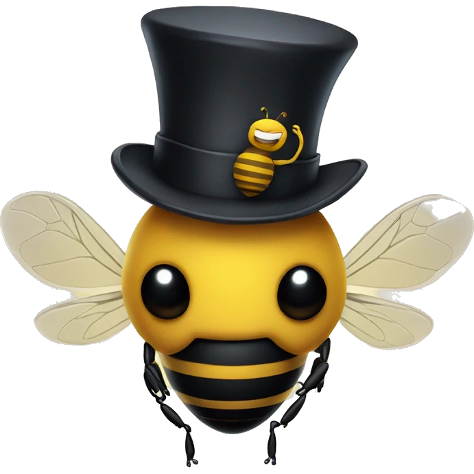 Bee with a tophat emoji