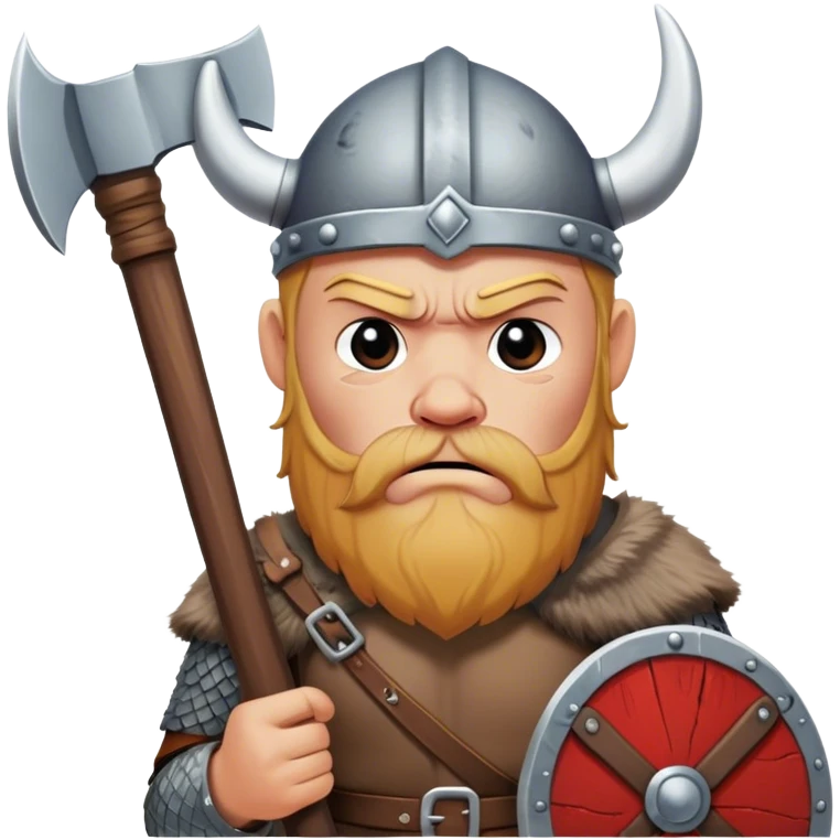 a very sad Danish Viking with an ax in his hands sits sad
realistic emoji