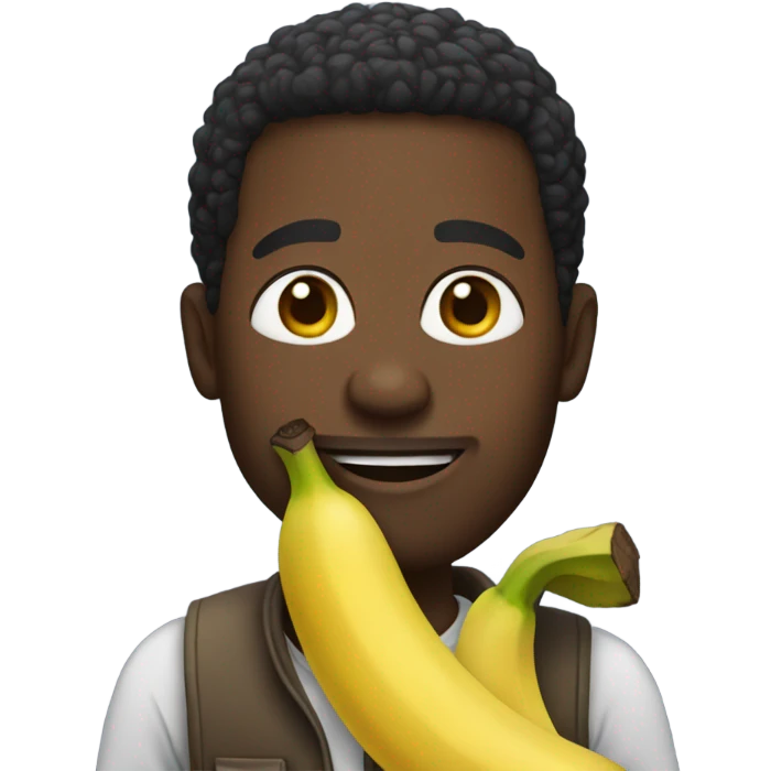 Black man holding banana emoji