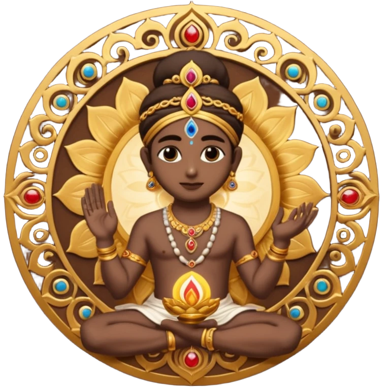 Made an emoji with surdarshan chakrr in krishna hand emoji