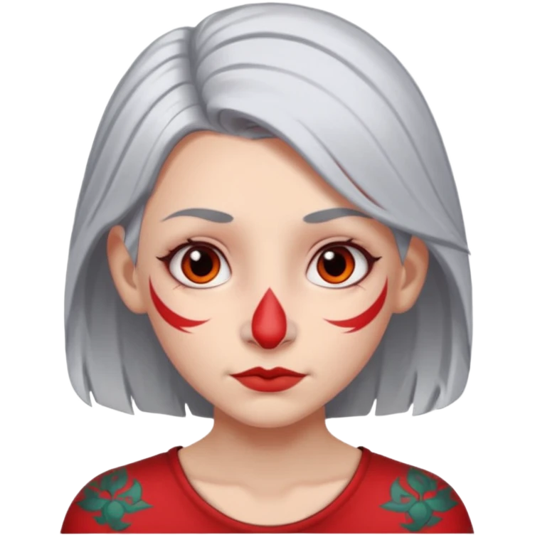 white-gray haired heavy red tattooed big nose young girl emoji