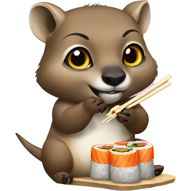 Rock hyrax eating sushi emoji