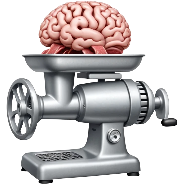 a brain going through a meat grinder emoji