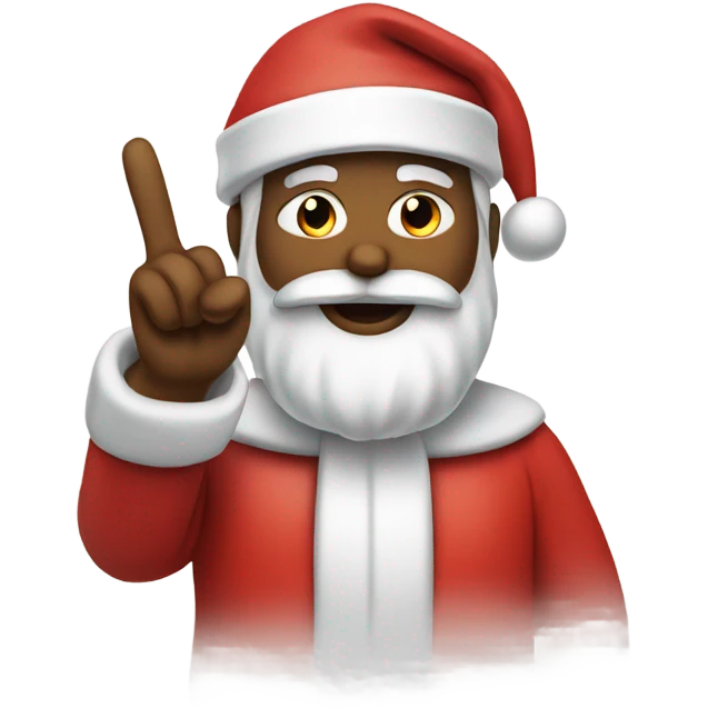 Santa sticking up peace sign emoji