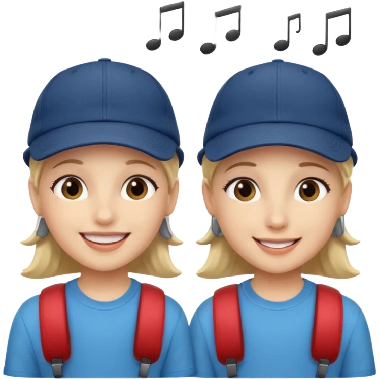 Make me a twins wearing a cap while listening to a song emoji