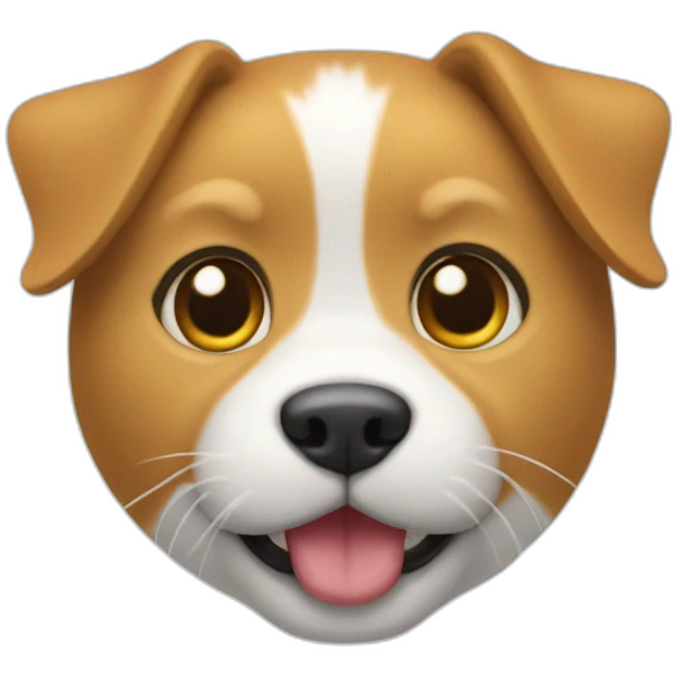 Un chat sur un chien emoji