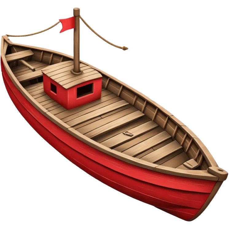 red boat in cartoon  emoji