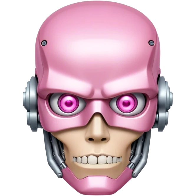 schwarzenegger-looking human pink terminator whit one eye representing email envelope emoji