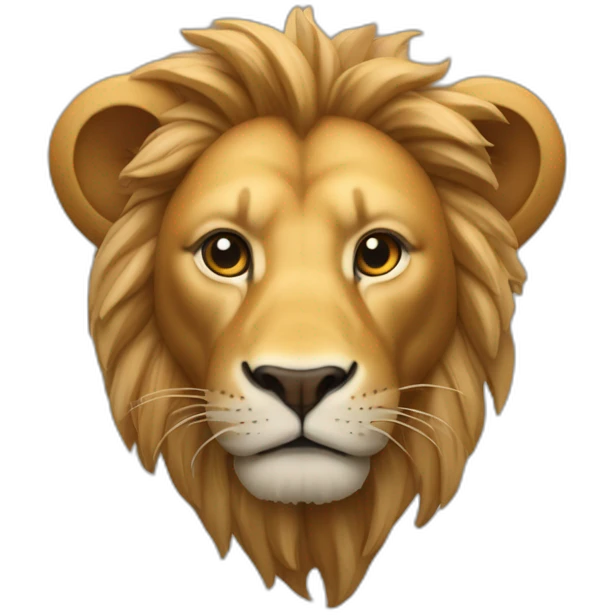 Un bœuf sur un lion avec des écouteurs emoji