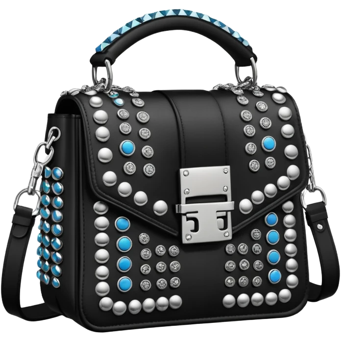 Ultra realistic Alexander Wang bag, in a cyber futuristic vivid style with highly detailed embellishments, 8k hd quailty  emoji