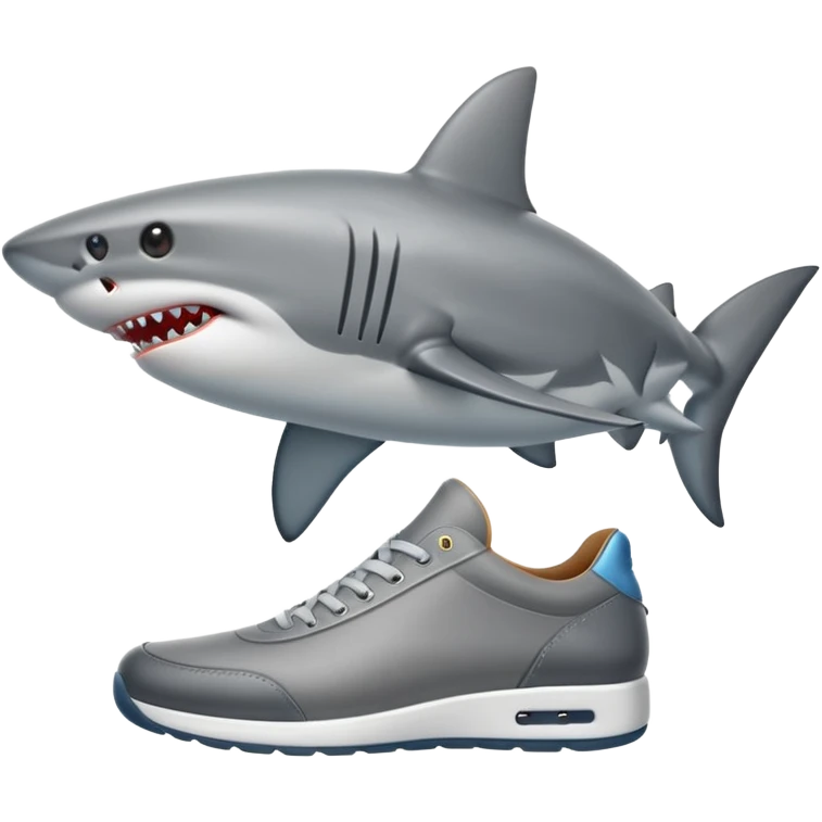 Shark with shoes emoji