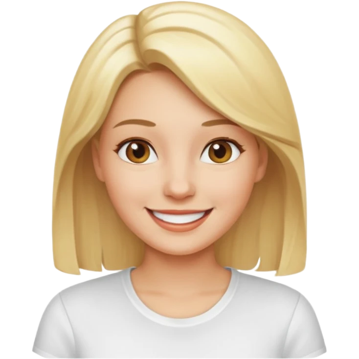 Face of blonde woman very happy emoji