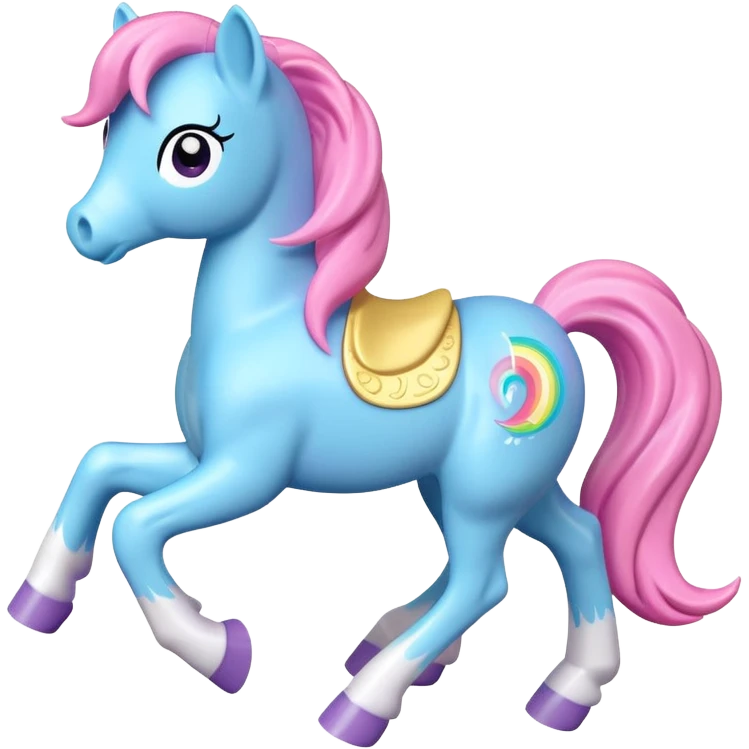  My Little Pony style vinyl running horse toy figure  emoji
