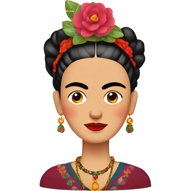Frida Kahlo flat 2d emoji