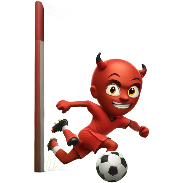 Red Devil scoring a goal emoji
