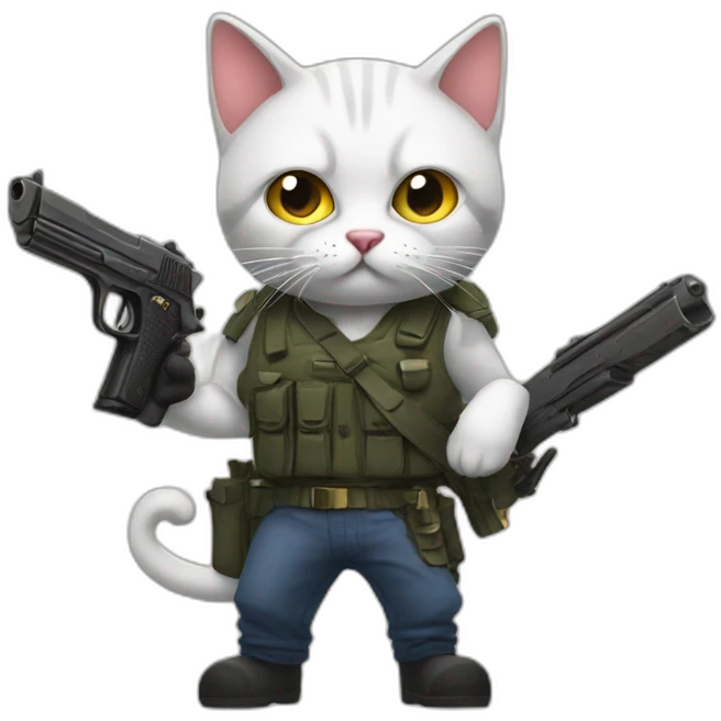 cat with gun emoji