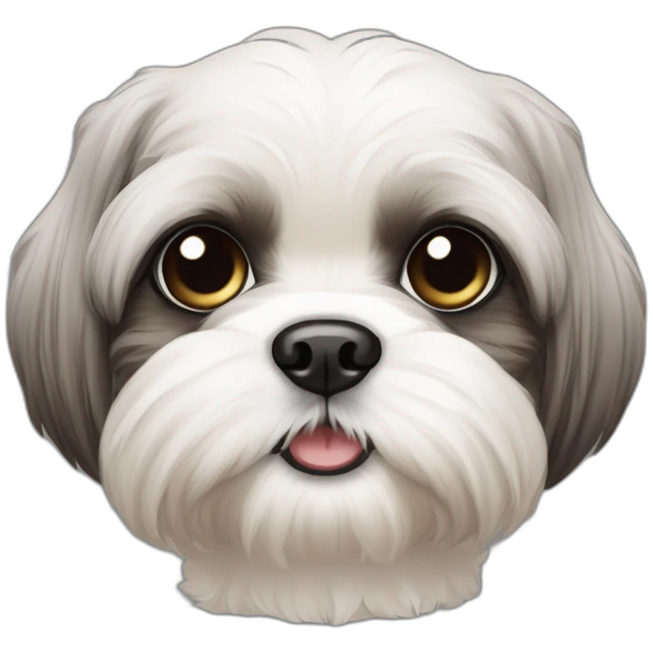 Blind one eye shih tzu puppy smirking  emoji