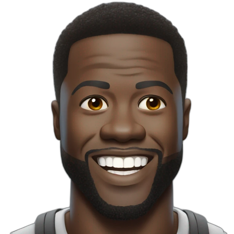 actor kevin hart smiling cartoon wearing tee emoji