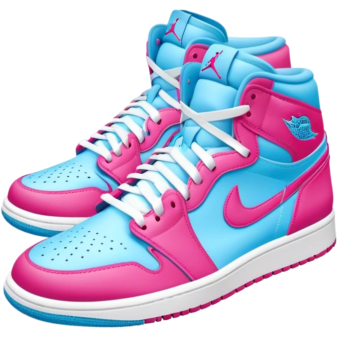 Hot pink and light blue air Jordan 1s emoji