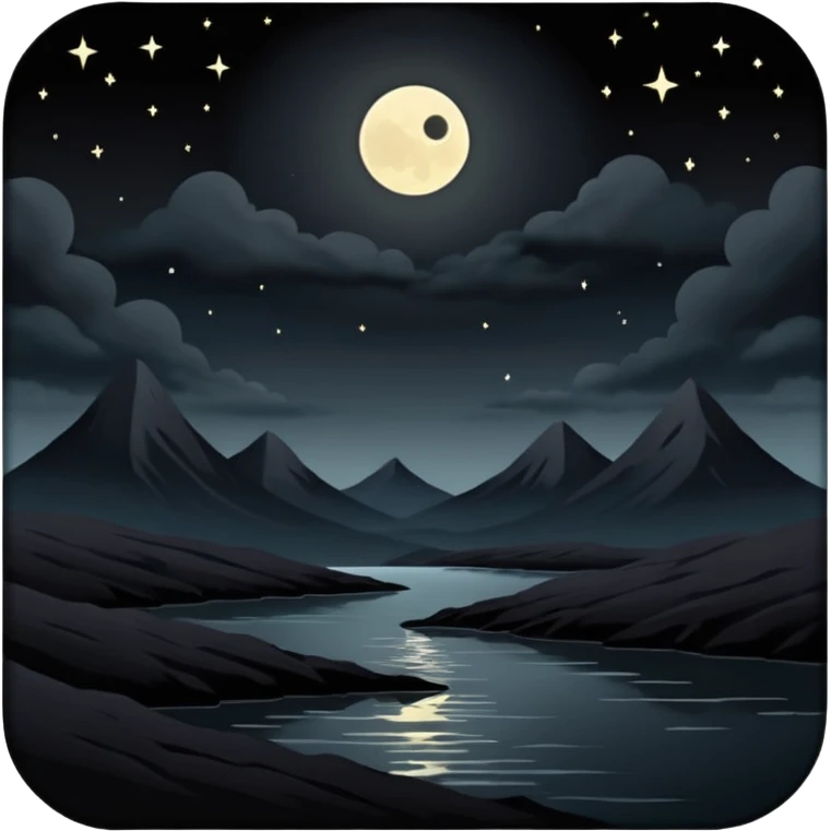 dark and eerie scene, the entire world covered in darkness. The sky is deep black with no stars or light, no moon, no glow just total void and silence. The atmosphere feels ominous and unsettling, as if darkness has swallowed everything. No characters, no visible light sources emoji