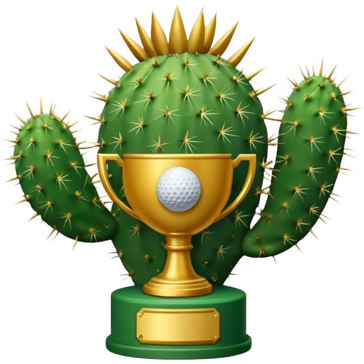 golf trophy cactus emoji