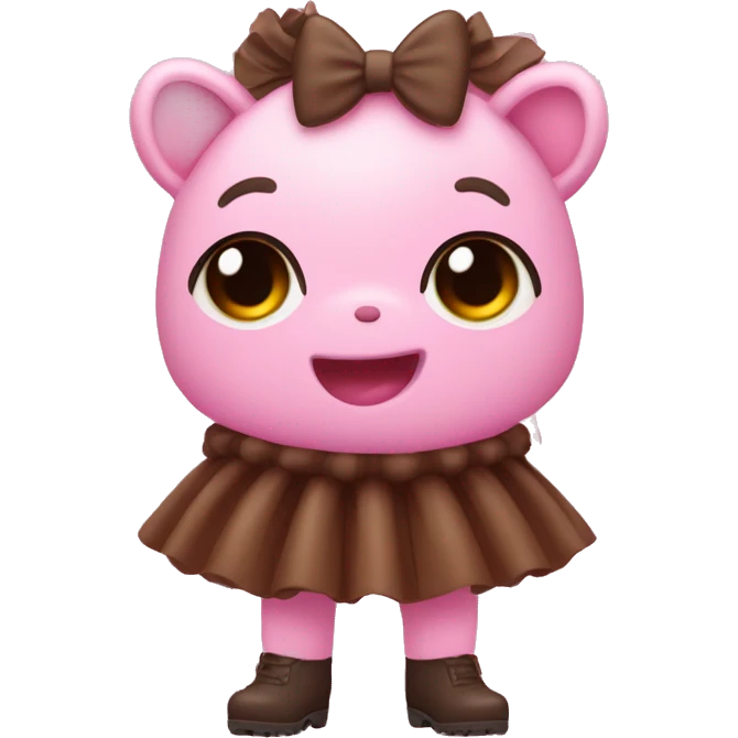 Vaca con tutu rosa y botas marrones  emoji