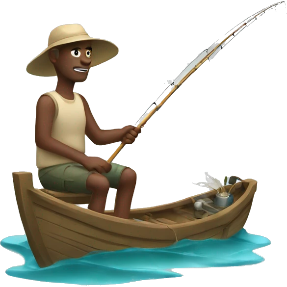 guy fishing with a mythical rod emoji
