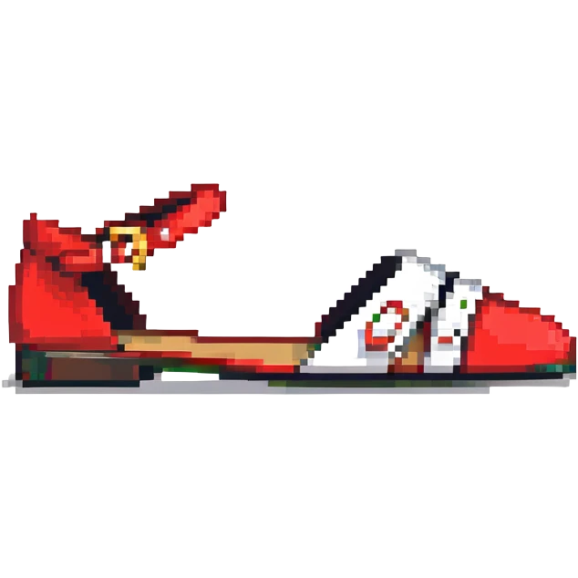 Sonic the Hedgehog's red shoes with white strap and gold buckle emoji