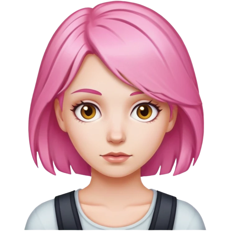 white girl with pink hair emoji