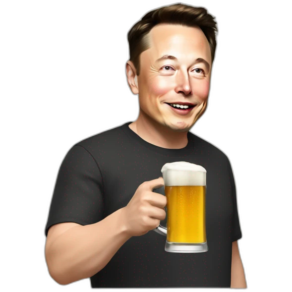 Elon Musk qui boit une bière emoji